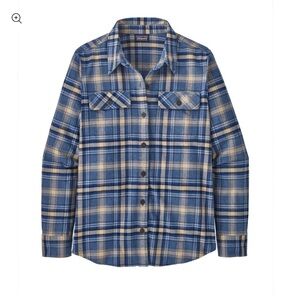 Patagonia Long-Sleeved Organic Midweight Fjord Flannel Shirt - Dolomite Blue (M)